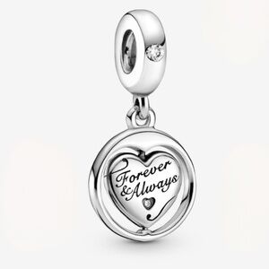 925 Sterling Silver PANDORA Spinning Forever & Always Soulmate Dangle Charm
